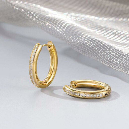 14 K リアルゴールド 厚手 電気 メッキ チタン鋼 ジルコン 象嵌 抗アレルギー メンズレディース ファッション イヤリング イン 14 K リアルゴールド 厚手 電気 メッキ チタン鋼 ジルコン 象嵌 抗アレルギー メンズレディース ファッション イヤリング イン