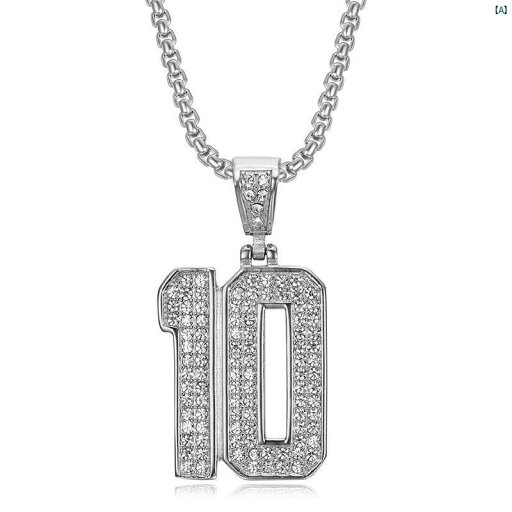アメリカ チタン鋼 フル 番号 10 ヒップ ホップ ペンダント ネックレス メンズレディース アクセサリー アメリカ チタン鋼 フル 番号 10 ヒップ ホップ ペンダント ネックレス メンズレディース アクセサリー