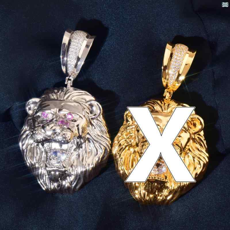 ヒップ ホップ ナイトクラブ全 銅 大きい 光沢 ライオン ペンダント シンプル メンズ ラップ ウェア