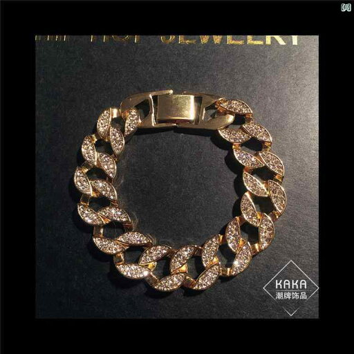 スーパー フラッシュ ラインストーン ラップラップ ヒップ ホップ アクセサリー ブレスレット ナイトクラブ ラップ 18 K スーパー フラッシュ ラインストーン ラップラップ ヒップ ホップ アクセサリー ブレスレット ナイトクラブ ラップ 18 K