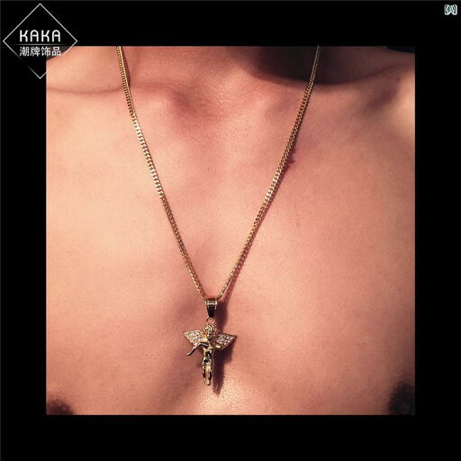 ステンレス ヒップ ホップ ミニミニ エンジェルペンダント ネックレス ファッション ペンダント ステンレス ヒップ ホップ ミニミニ エンジェルペンダント ネックレス ファッション ペンダント