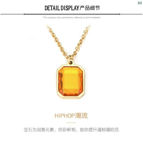 スポット同 ファッション ミニ ルビー ペンダント ステンレス スチール ゴールドメッキ ヒップ ホップ ストリート ネックレス スポット同 ファッション ミニ ルビー ペンダント ステンレス スチール ゴールドメッキ ヒップ ホップ ストリート ネックレス