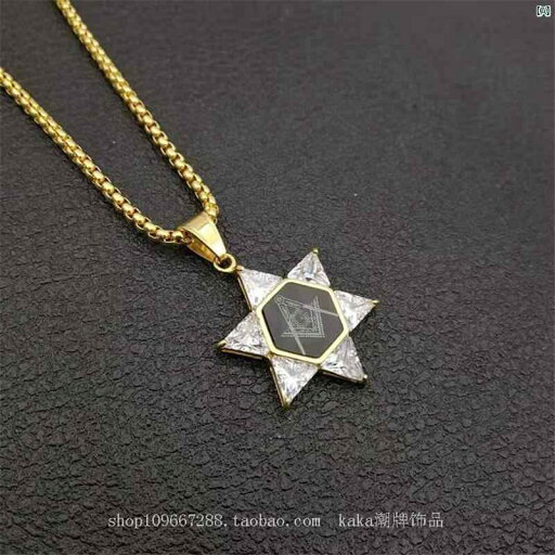 チタン鋼 3 AAA 大きい ジルコン フリーメーソン スター ペンダント ネックレス メンズレディース アクセサリー チタン鋼 3 AAA 大きい ジルコン フリーメーソン スター ペンダント ネックレス メンズレディース アクセサリー