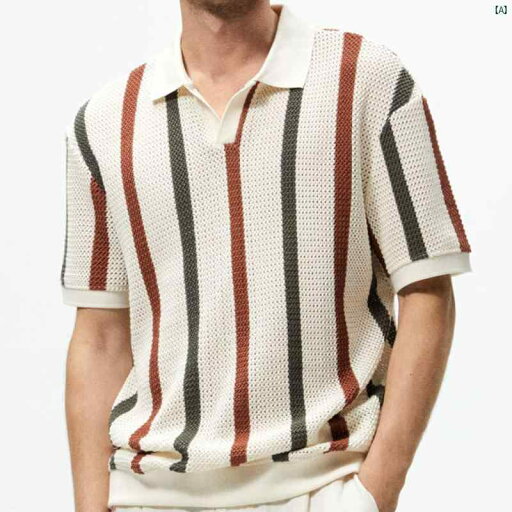 メンズ 海外ファッション 夏 メンズ ストライプ ウール カジュアル ポロシャツ大 サイズ ニット セーター 男性 Tシャツ メンズ 海外ファッション 夏 メンズ ストライプ ウール カジュアル ポロシャツ大 サイズ ニット セーター 男性 Tシャツ