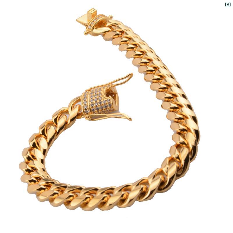 チタン鋼 鎖骨 ショート キューバ チェーン ゴールド ネックレス マイクロセット AAA ジルコン バックル