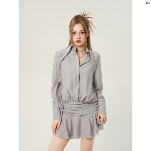海外ファッション レディース 綺麗 大人 上品 グレー スタイリッシュ ガール シャツ ドレス レディース 夏 ウエスト Aラインイン ケーキ スカート ショート 海外ファッション レディース 綺麗 大人 上品 グレー スタイリッシュ ガール シャツ ドレス レディース 夏 ウエスト Aラインイン ケーキ スカート ショート