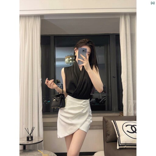 海外ファッション レディース 綺麗 大人 上品 フランス 高級 ノースリーブ ホワイト サテン Vネック クロス シャツ シフォン トップ レディース 海外ファッション レディース 綺麗 大人 上品 フランス 高級 ノースリーブ ホワイト サテン Vネック クロス シャツ シフォン トップ レディース