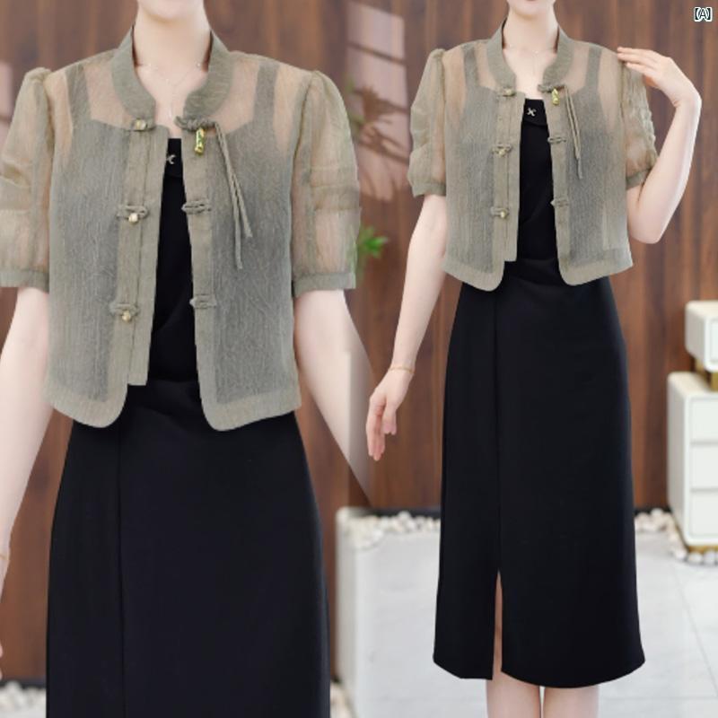 レディース 冬　ファッション　アーバンファッション　おしゃれ レトロ ボタン 付き ジャケット 2点セット 夏 ファッション 美 ホワイト 魅惑的 スリットスカート スーツ