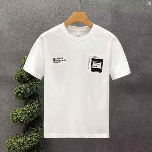 シンプル 半袖 Tシャツ 男性用 夏 無地 ラウンドネック トップ 服 イン シンプル 半袖 Tシャツ 男性用 夏 無地 ラウンドネック トップ 服 イン