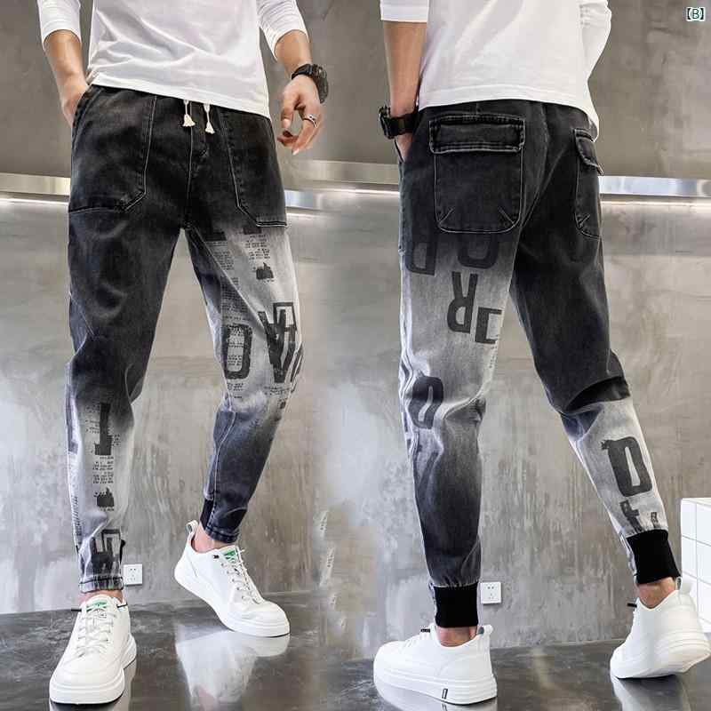 ナイン ポイント ジーンズ メンズ ハイエンド 迷彩 カジュアル 秋 耐久性 グラデーション ジャカード ロング パンツ