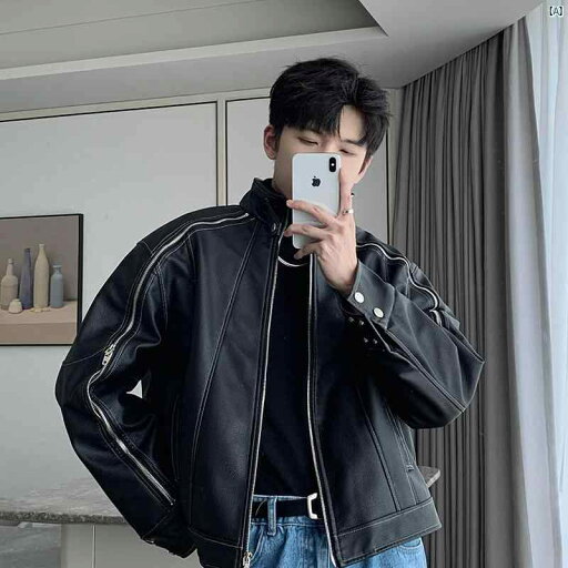 男子用 冬 オートバイ レザージャケット ベルベット 暖かい ジャケット PU 韓国 高級 アウターウェア 男子用 冬 オートバイ レザージャケット ベルベット 暖かい ジャケット PU 韓国 高級 アウターウェア