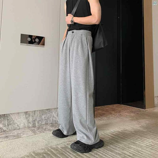 夏 耐久性 ウエスト グレー カジュアル パンツ メンズ ストレート ワイド レッグ 韓国 オーバー サイズ フロアレングス 夏 耐久性 ウエスト グレー カジュアル パンツ メンズ ストレート ワイド レッグ 韓国 オーバー サイズ フロアレングス