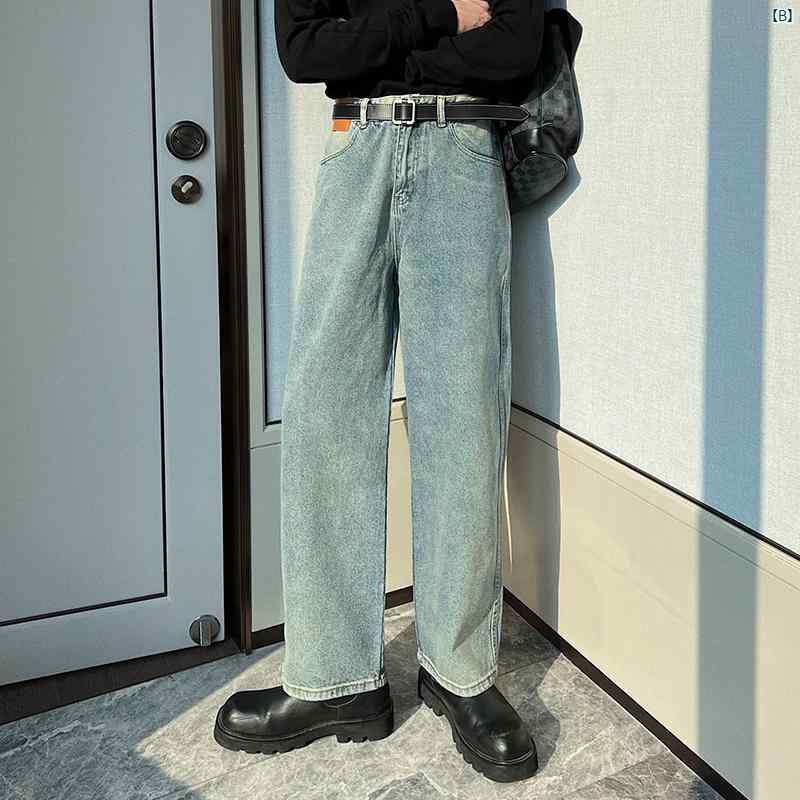 メンズ　ファッション　おしゃれ　韓国　韓国ファッション　アーバン メンズパンツ 秋冬 ブラック ジーンズ メンズイン ファッション ストリート ストレート パンツ