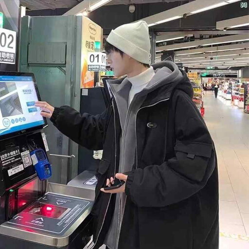 メンズ 海外ファッション 韓国 冬 男性用 フェイク 2点 コットン入り ジャケット イン 厚手 フード付き カップル メンズ 海外ファッション 韓国 冬 男性用 フェイク 2点 コットン入り ジャケット イン 厚手 フード付き カップル