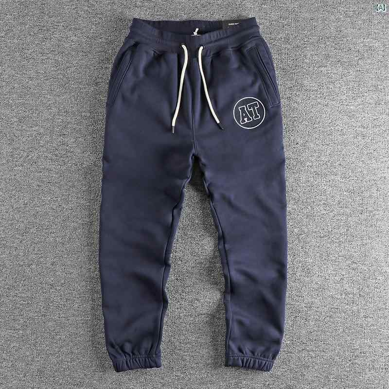 メンズファッション　海外ファッション パッチ 刺繍 文字 アメリカン ファッション カジュアル メンズ スウェットパンツ 春秋高 重量 ニット テリー レギンス