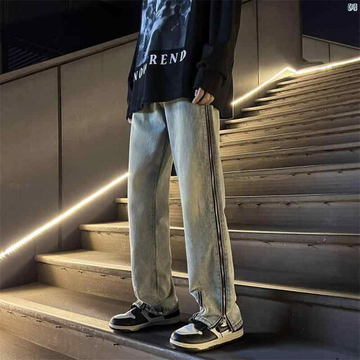 メンズ 韓国ファッション メンズファッション イエロー 色 泥 染め ウォッシュ ジーンズ 破れた 穴 ストリート 男性 アメリカ ヒップ ホップ パンツ 雰囲気 ジッパー ストレート メンズ 韓国ファッション メンズファッション イエロー 色 泥 染め ウォッシュ ジーンズ 破れた 穴 ストリート 男性 アメリカ ヒップ ホップ パンツ 雰囲気 ジッパー ストレート