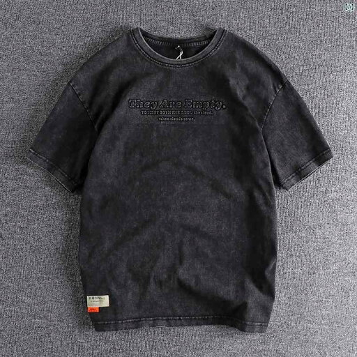 メンズ 海外ファッション 韓国 ストリート ヘビーウォッシュ レトロ オールド エンボス レター 半袖 Tシャツ メンズ アメリカン ゆったり 夏 メンズ 海外ファッション 韓国 ストリート ヘビーウォッシュ レトロ オールド エンボス レター 半袖 Tシャツ メンズ アメリカン ゆったり 夏
