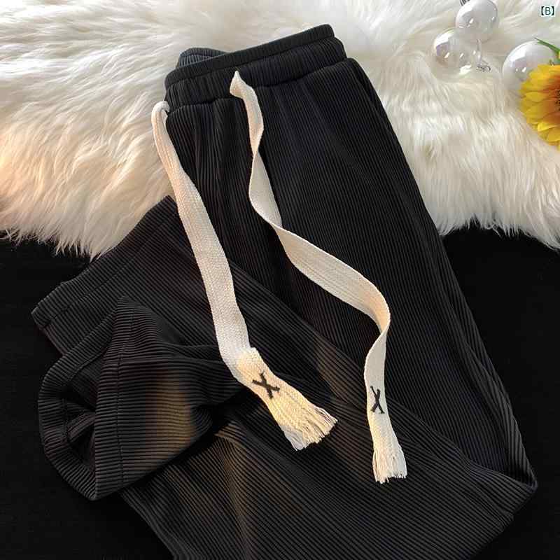 メンズ　ファッション　　大人ファッション 薄手 冷感 パンツ メンズ 春夏 イン ストリート スポーツ ストレート ワイド レッグ カジュアル