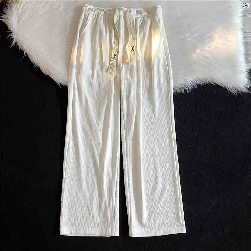 メンズ　ファッション　　大人ファッション 夏 用 冷感 ワイド パンツ メンズ 薄手 ストレッチ ストレート 九分丈 ドレープ 大きいサイズ スポーツ カジュアル