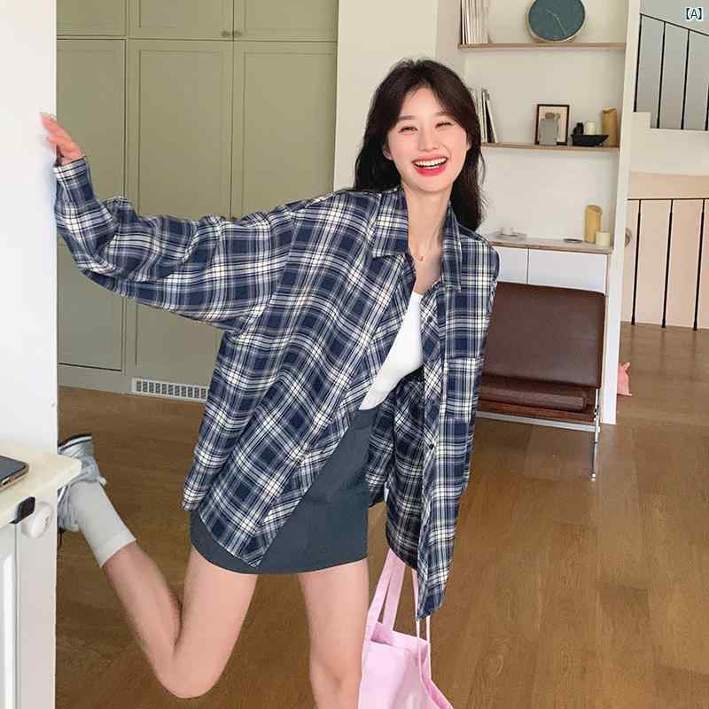 レディース　ファッション　おしゃれ　海外ファッション　海外風 チェック柄 シャツ ジャケット 初春 新 高級 軽 韓国