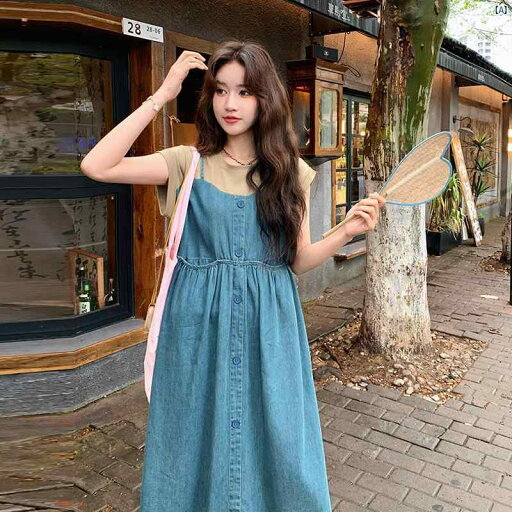 レディース ファッション おしゃれ 海外ファッション 海外風 夏 カレッジ フェイク 2点 デニム スプライシング ドレス レディース ファッション おしゃれ 海外ファッション 海外風 夏 カレッジ フェイク 2点 デニム スプライシング ドレス