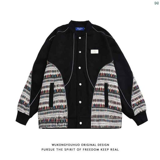 メンズ 海外ファッション レディース 秋 スプライシング 野球 ユニフォーム ジャケット レトロ ルーズ カップル 用意 メンズ 海外ファッション レディース 秋 スプライシング 野球 ユニフォーム ジャケット レトロ ルーズ カップル 用意