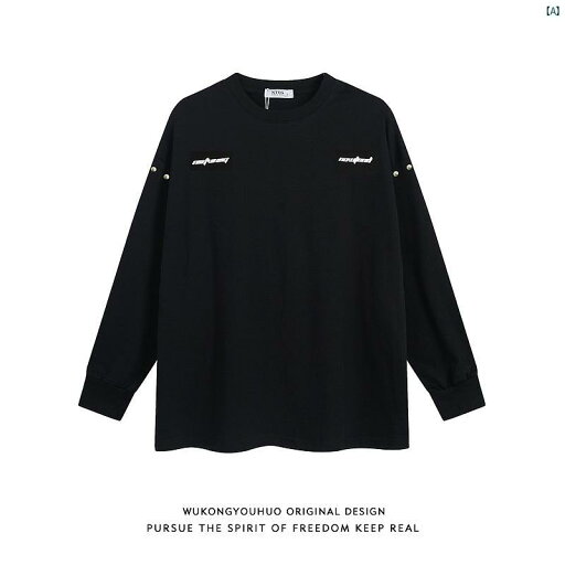 メンズ 海外ファッション ー アメリカン レター プリント レディースボトム 長袖 Tシャツ ストリート 汎用性 ラウンドネック スウェットシャツ メンズ 海外ファッション ー アメリカン レター プリント レディースボトム 長袖 Tシャツ ストリート 汎用性 ラウンドネック スウェットシャツ