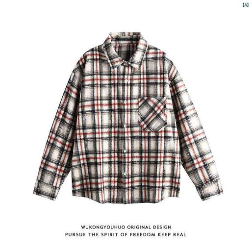 メンズ 海外ファッション アメリカ カップル チェック柄 シャツ レディース 秋 レトロ 長袖 メンズ 海外ファッション アメリカ カップル チェック柄 シャツ レディース 秋 レトロ 長袖