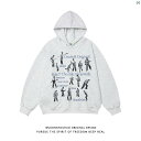 メンズ メンズファッション ファッション レディース アメリカ ヒップ ホップ キャラクター プリント フード付き スウェットシャツ ストリートウェア カップル ジャケット(4)
