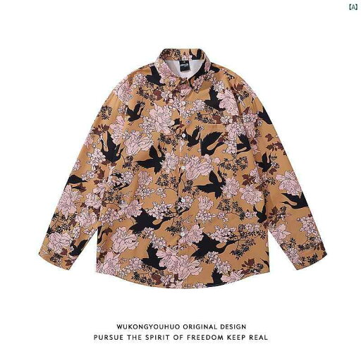 メンズ メンズファッション ファッション レディース 秋 花柄総 プリント レトロ 長袖 シャツ ゆったり カップル カジュアル ジャケット メンズ メンズファッション ファッション レディース 秋 花柄総 プリント レトロ 長袖 シャツ ゆったり カップル カジュアル ジャケット