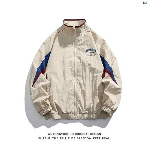メンズ メンズファッション ファッション ヤング 20代 アメリカン ストリート カラー ブロック レター スタンドカラー スポーツ ジャケット カップル 機能 ウインドジャケット メンズ メンズファッション ファッション ヤング 20代 アメリカン ストリート カラー ブロック レター スタンドカラー スポーツ ジャケット カップル 機能 ウインドジャケット