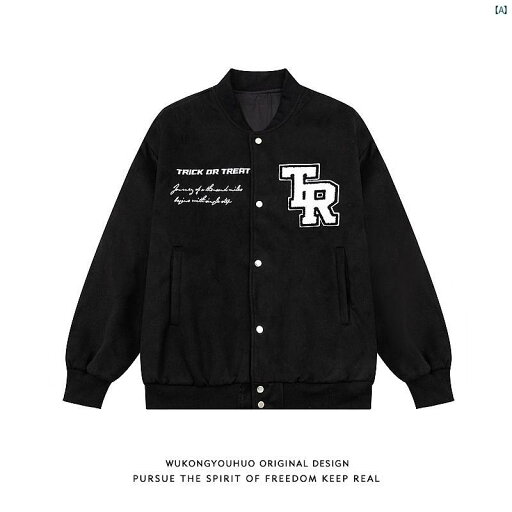 メンズ メンズファッション ファッション ヤング 20代 30代 レディース アメリカン タオル 刺繍 レター 野球 ユニフォーム ジャケット 秋 カップル メンズ メンズファッション ファッション ヤング 20代 30代 レディース アメリカン タオル 刺繍 レター 野球 ユニフォーム ジャケット 秋 カップル