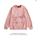 メンズ メンズファッション ファッション ヤング 20代 30代 ー レトロ スエード プリント ラウンドネック スウェットシャツ 秋 ストリート カップル プルオーバー トップ(4)
