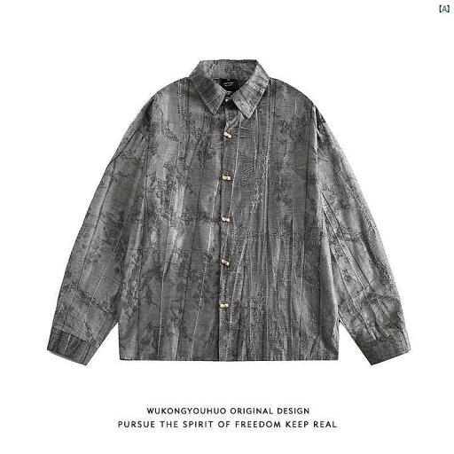 メンズ メンズファッション ファッション ヤング 20代 30代 レディース レトロ 中国 長袖 シャツ カップル 秋 ゆったり カジュアル メンズ メンズファッション ファッション ヤング 20代 30代 レディース レトロ 中国 長袖 シャツ カップル 秋 ゆったり カジュアル