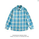 メンズ メンズファッション ファッション ヤング 20代 30代 レディース アメリカン レトロ 破壊 ロー エッジ チェック柄 長袖 シャツ カジュアル ジャケット(4)