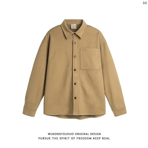 メンズ メンズファッション ファッション ヤング 20代 30代 秋 ストリート BF シャツ ジャケット レディース アメリカン ソリッド カラー 長袖 メンズ メンズファッション ファッション ヤング 20代 30代 秋 ストリート BF シャツ ジャケット レディース アメリカン ソリッド カラー 長袖