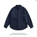 メンズ メンズファッション ファッション ヤング 20代 30代 レトロ スプライシング 男性用 長袖 シャツ 秋 カップル ワークウェア カジュアル(4)