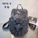 レディース バッグ レディースバッグ かわいい 綺麗 デニム バック パック カジュアル大容量 旅行 シンプル 通勤 ファッション ひまわり ペンダント(4)