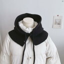 ファッション小物 ファッション ファッション雑貨 秋冬 ソリッドカラー ボタン 付き ニット スカーフ オール イン ワン 帽子 スウェットシャツ コットンジャケット フード付き フェイク カラー
