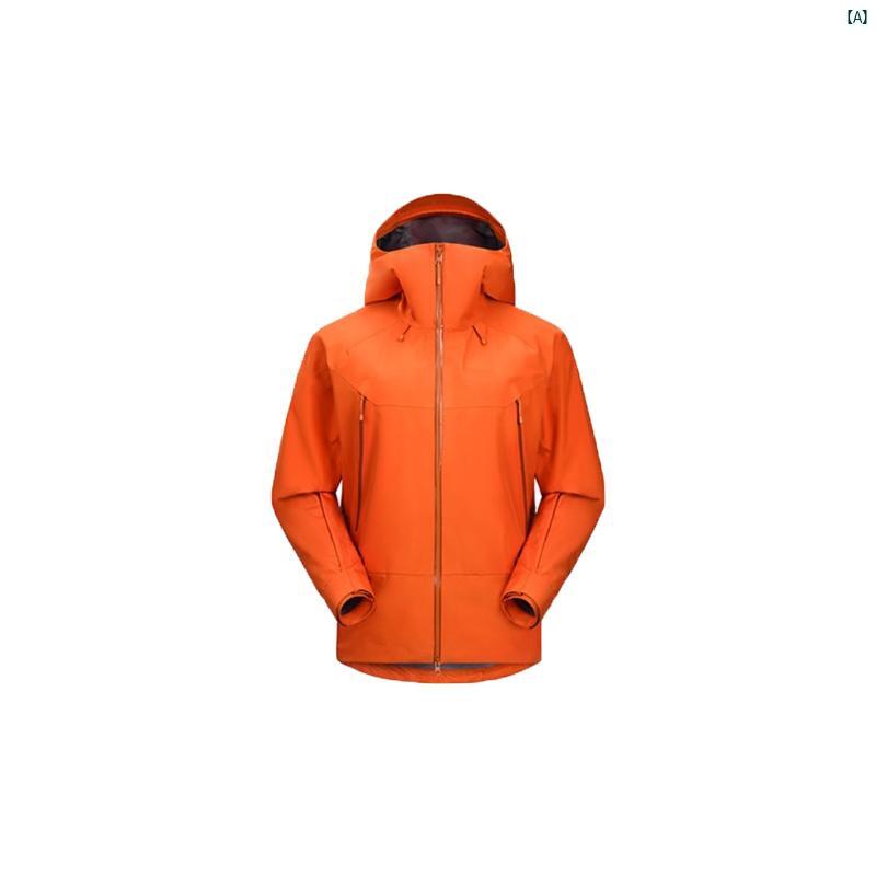 レディース ユニセックス　シャカシャカ　マウンテンジャケット　登山　かわいい オレンジ アウトドア ジャケット メンズ 春 新 マウンテンキャンプ 防風 防水 登山 服