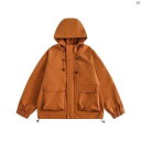 レディース ユニセックス シャカシャカ マウンテンジャケット 登山 かわいい レトロ マウンテン マルチ ポケット ジャケット アウトドア スリーインワン 登山 フード付き 春秋