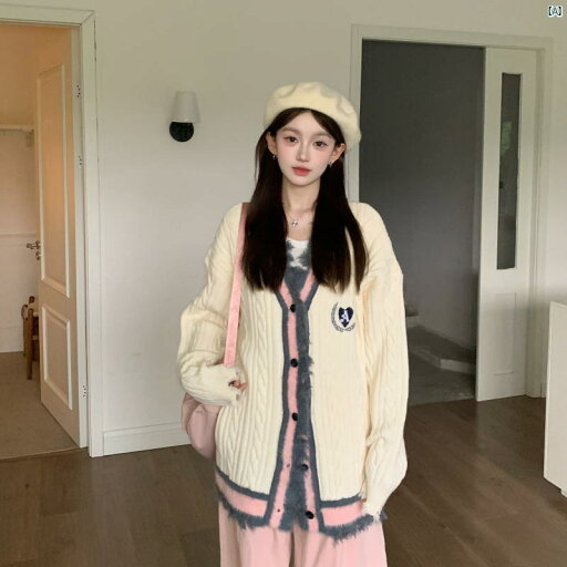 レディース ファッション おしゃれ 海外風 かわいい ヤング ANDEARDI フレッシュ ガーリー 3色 ロー エッジ スプライシング ニット Vネック ツイスト カーディガン 甘く カジュアル す レディース ファッション おしゃれ 海外風 かわいい ヤング ANDEARDI フレッシュ ガーリー 3色 ロー エッジ スプライシング ニット Vネック ツイスト カーディガン 甘く カジュアル す