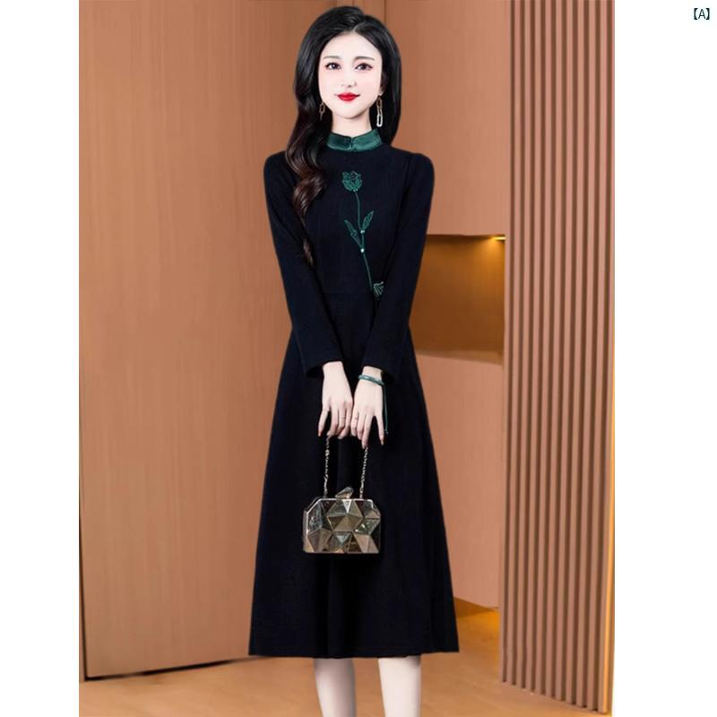 レディース　レディース　ファッション　ドレス　レディースドレス　ドレス　上品　ママ　お母さん 美しい ハイエンド ドレス レディース フェニックス チャイナ 春 新