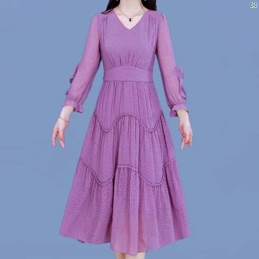 ドレス ファッション レディース レディース レディースファッションドレス ママ お母さん 上品 Fuliqi パープル 長袖 ドレス レディース 春秋 ハイエンド 13 ライン シフォンスカート ドレス ファッション レディース レディース レディースファッションドレス ママ お母さん 上品 Fuliqi パープル 長袖 ドレス レディース 春秋 ハイエンド 13 ライン シフォンスカート