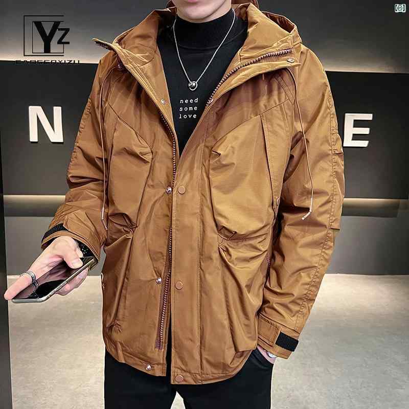 メンズ　海外ファッション　ファッション 若々しい 男性 大きいサイズ ワークウェア 立体 ポケット ジャケット 春秋 ネット アメカジ