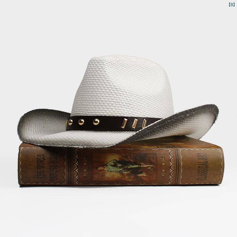 カウボーイハット コーヒー 幾何学 合金 ベルト レトロ 夏 軽量 通気性 つば広 日焼け防止 ウエスタン カウボーイ 麦わら 帽子