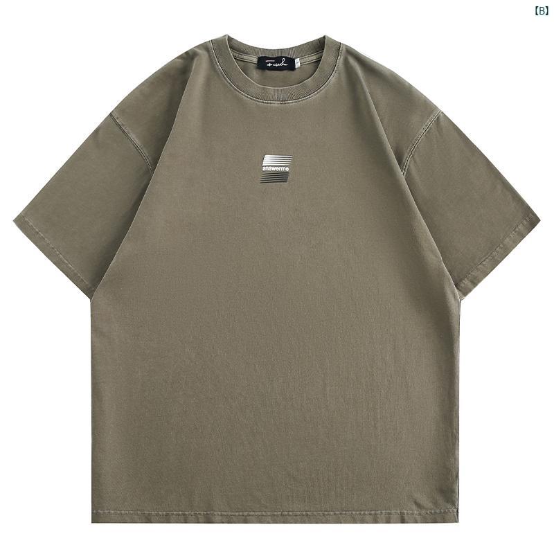 メンズ　メンズファッション　 アメリカン レトロ フライド スノーフレーク ウォッシュ 半袖 メンズ 夏 コットン Tシャツ カップル カジュアル