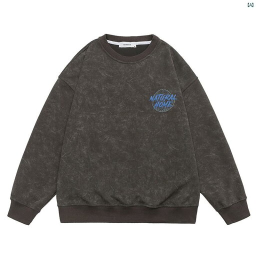 メンズ メンズファッション フォーム レター スウェットシャツ 男性用 春秋 カップル 大きいサイズ ウォッシュ ラウンドネック トップ メンズ メンズファッション フォーム レター スウェットシャツ 男性用 春秋 カップル 大きいサイズ ウォッシュ ラウンドネック トップ