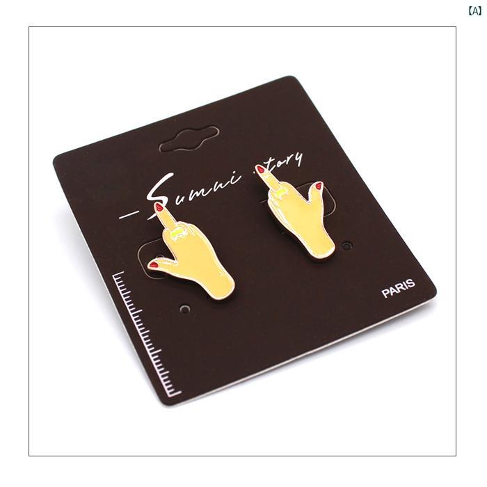 イヤリング プレゼント 綺麗 オシャレ 大人 レディース アメリカン 個性 滴る 釉薬 スマート ハンドシェイプ ラブ ピアス イヤリング レディース SV