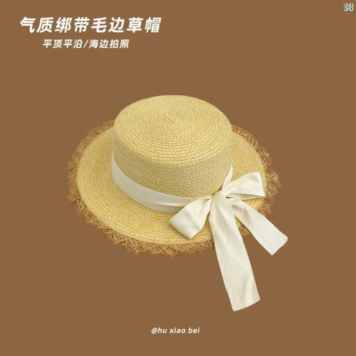 帽子 冬 かわいい ふわふわ ファッション ラフィア ファー エッジ 麦わら 帽子 夏 ビーチ 休暇 サンシェード 日焼け防止 リボン フラット トップ つば 帽子 冬 かわいい ふわふわ ファッション ラフィア ファー エッジ 麦わら 帽子 夏 ビーチ 休暇 サンシェード 日焼け防止 リボン フラット トップ つば